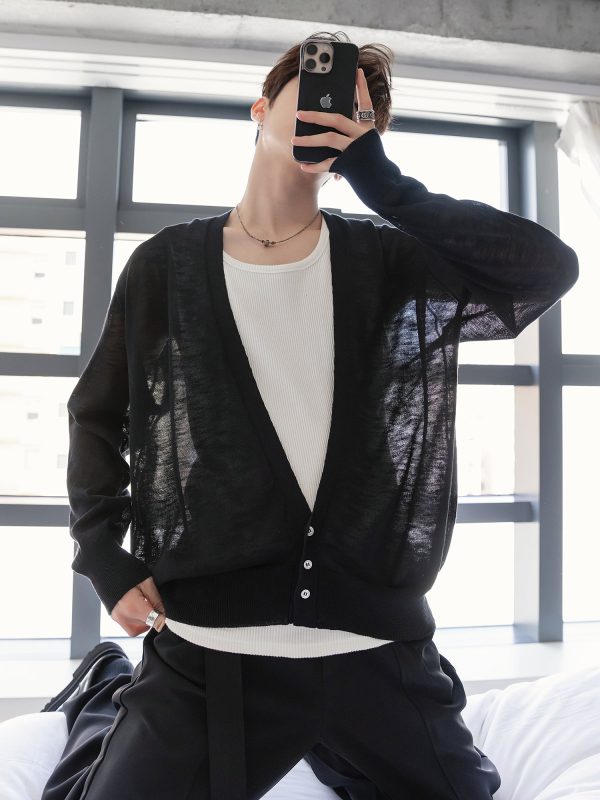 V-neck Knitted Cardigan Online Sale - Image 2