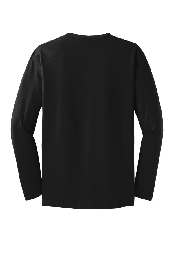 District Perfect Weight Long Sleeve Unisex Tee - Jet Black For Sale - Image 4