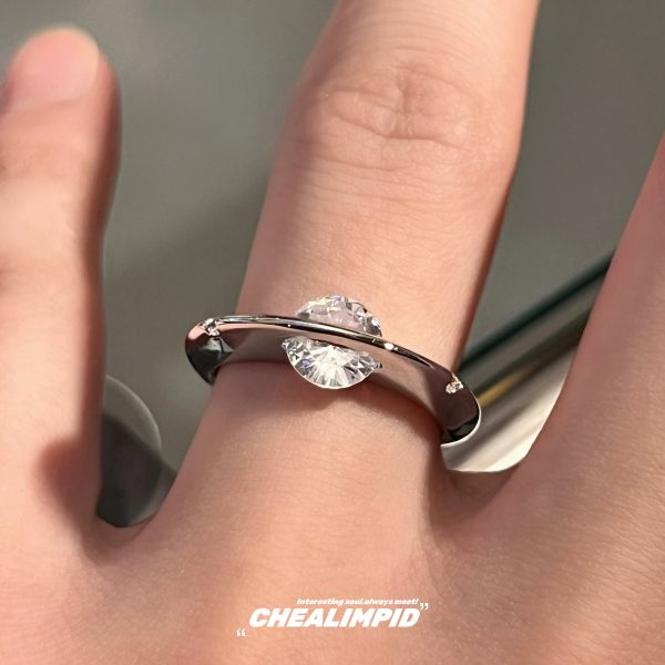 Geometric Rotating Zircon Ring Online Hot Sale - Image 3