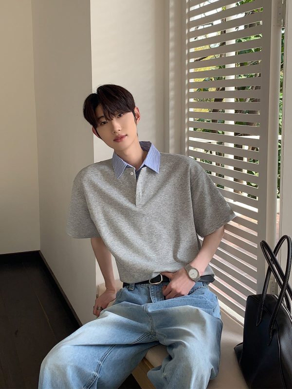 Casual Loose Fit Polo Shirt Online Hot Sale - Image 2