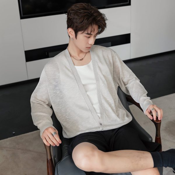 V-neck Knitted Cardigan Online Sale