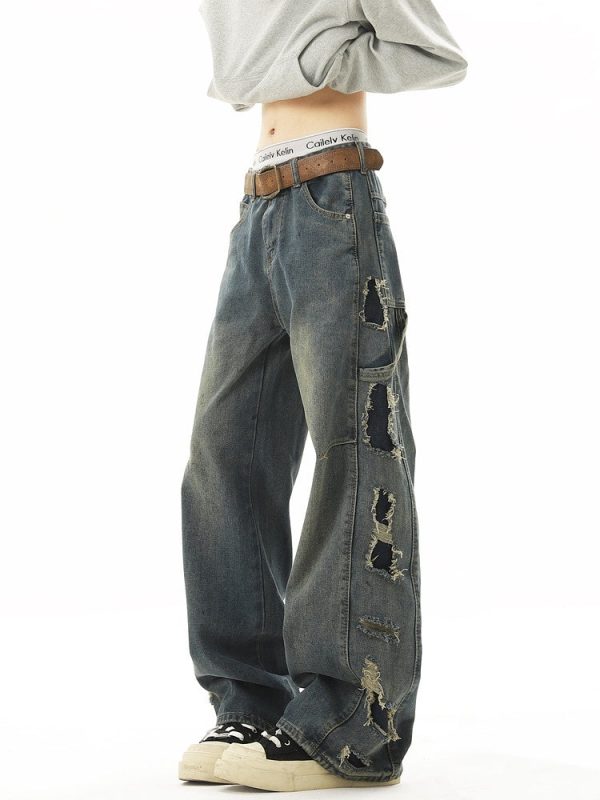 Ripped Straight-leg Jeans Online now - Image 4