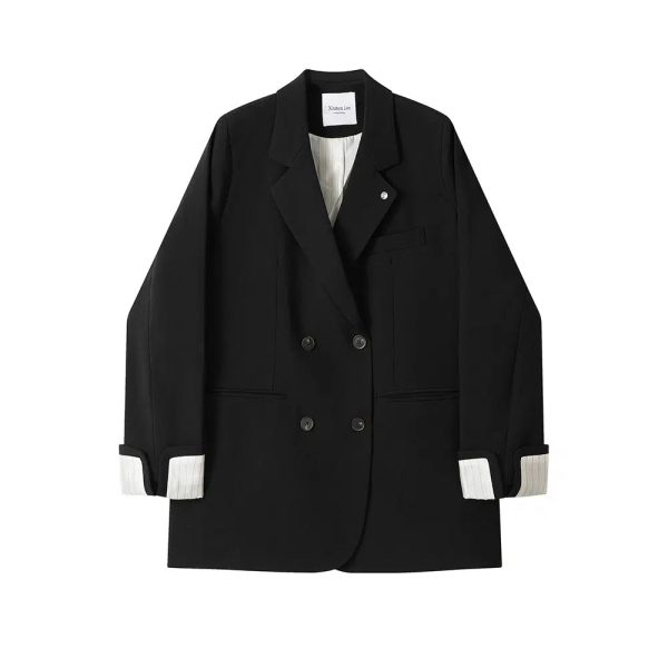 Double-Breasted Oversized Jacket Hot on Sale - Image 3