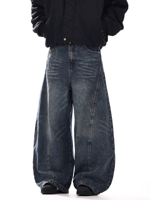 Wide-Leg Straight Jeans For Sale - Image 2
