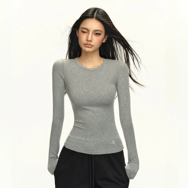 Elegant Long Sleeve Crew Neck Shirt Discount - Image 3