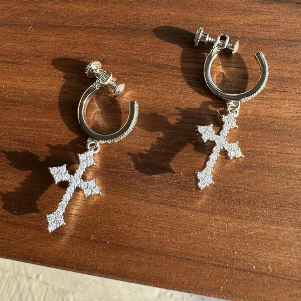 Zircon Cross Ear Clips Sale - Image 5