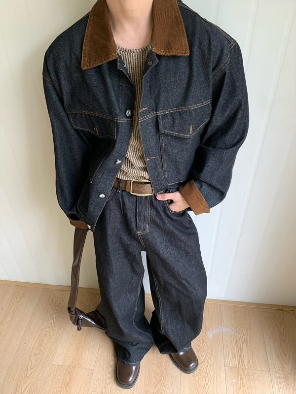 Denim Cargo Lapel Jacket Online - Image 4