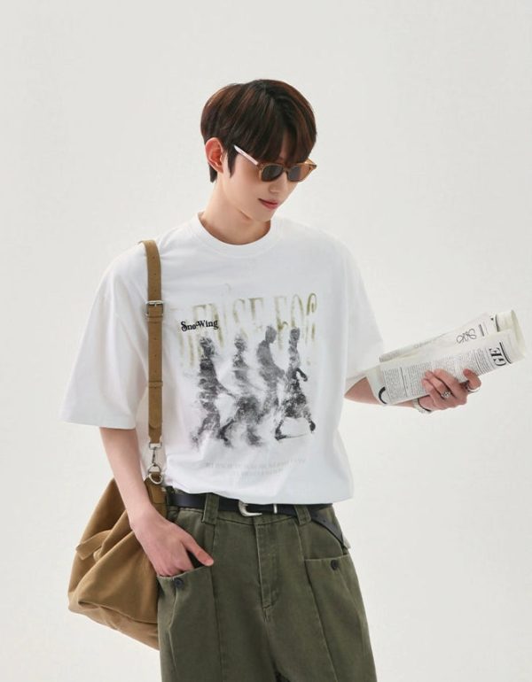 Vintage Street Character Print T-shirt For Sale - Image 5