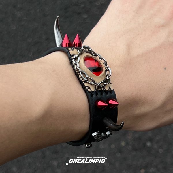 Spiked Devil Eye Rivet Bracelet Online Hot Sale - Image 3