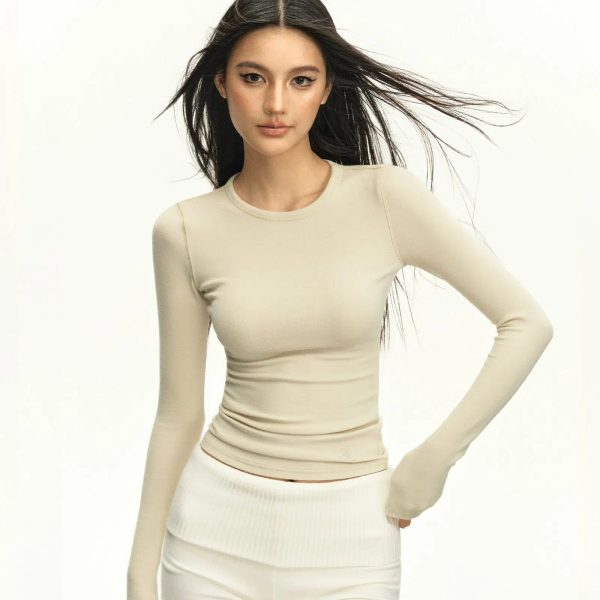 Elegant Long Sleeve Crew Neck Shirt Discount - Image 5