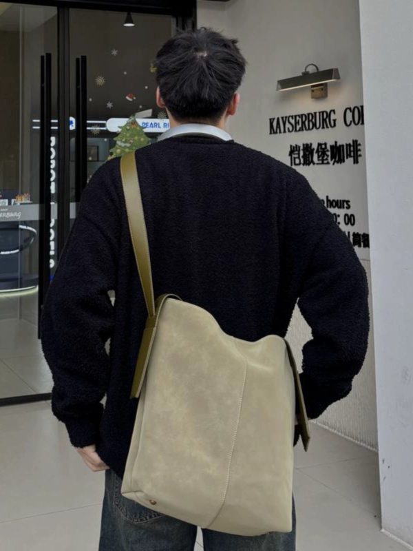 Suede Crossbody Bucket Bag For Cheap - Image 3