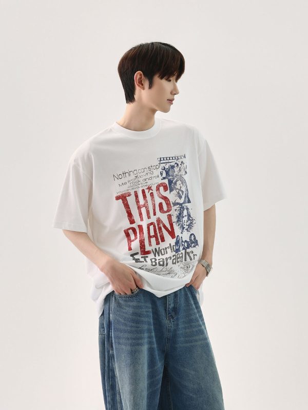 Distressed Graphic Loose T-Shirt Online Sale - Image 5