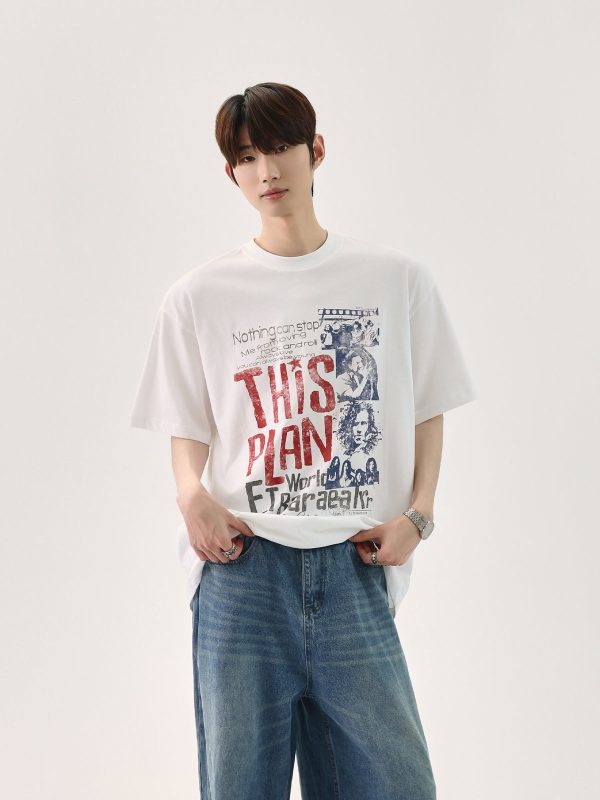 Distressed Graphic Loose T-Shirt Online Sale - Image 3