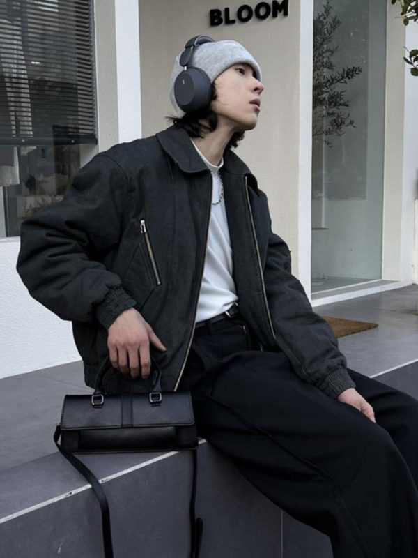 Black Leather Baguette Bag Online Sale - Image 4