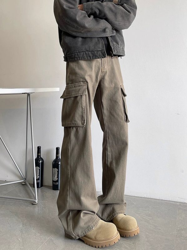 Multi-Pocket Flared Pants Online Sale - Image 3