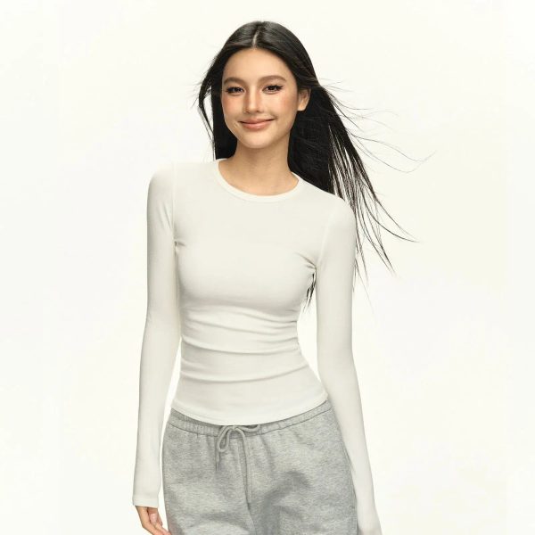 Elegant Long Sleeve Crew Neck Shirt Discount
