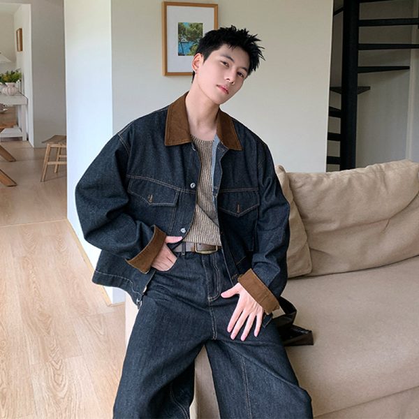 Denim Cargo Lapel Jacket Online