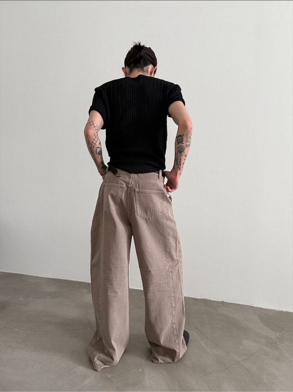 Light Brown Wide-Leg Jeans For Cheap - Image 5