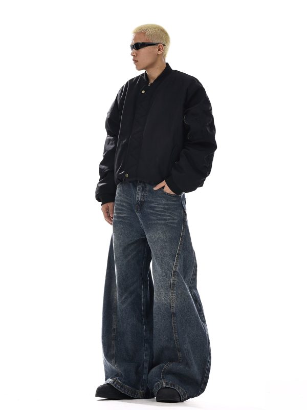 Wide-Leg Straight Jeans For Sale - Image 4