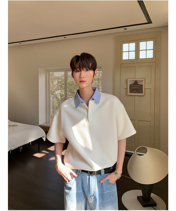 Casual Loose Fit Polo Shirt Online Hot Sale