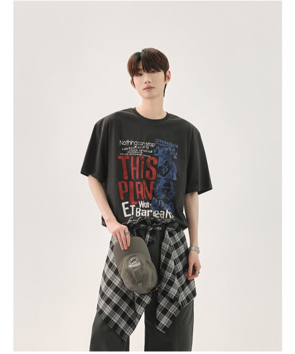 Distressed Graphic Loose T-Shirt Online Sale