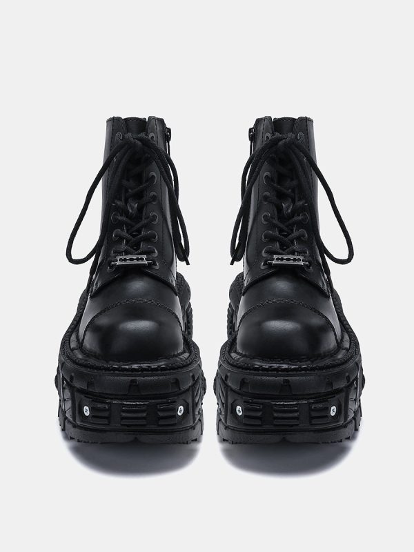 Platform Lace-Up Punk Knight Boots Fashion - Image 3