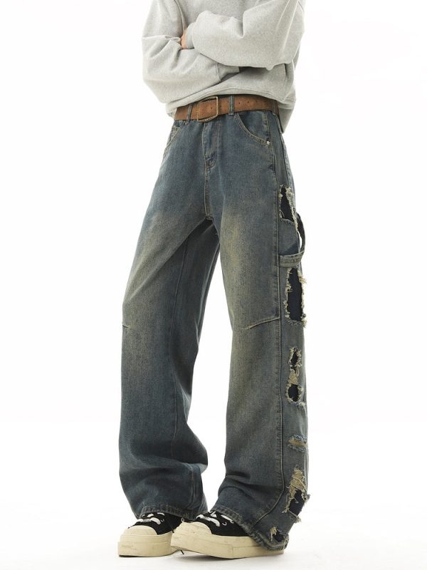 Ripped Straight-leg Jeans Online now - Image 3