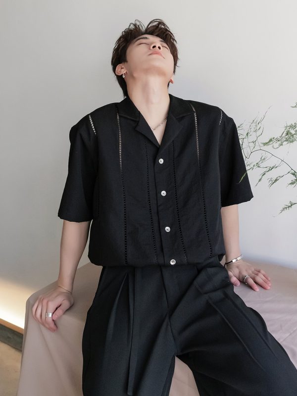 Hollow Short-Sleeve Vacation Shirt For Discount - Image 5