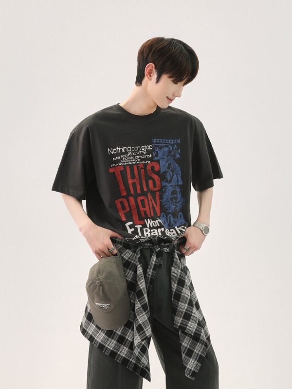Distressed Graphic Loose T-Shirt Online Sale - Image 4