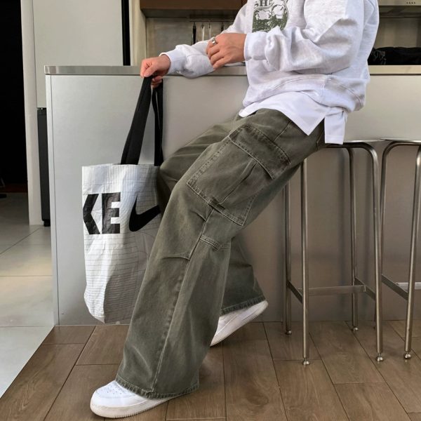 Loose Fit Straight-leg Cargo Jeans Online