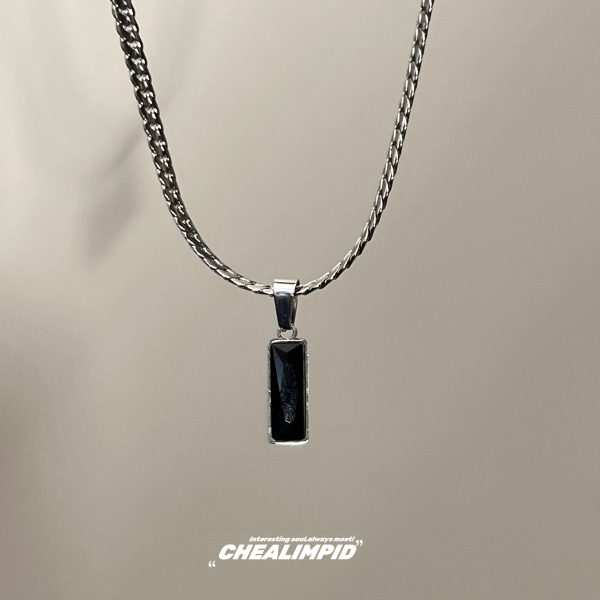 Gemstone Pendant Snake Chain Necklace For Sale - Image 4