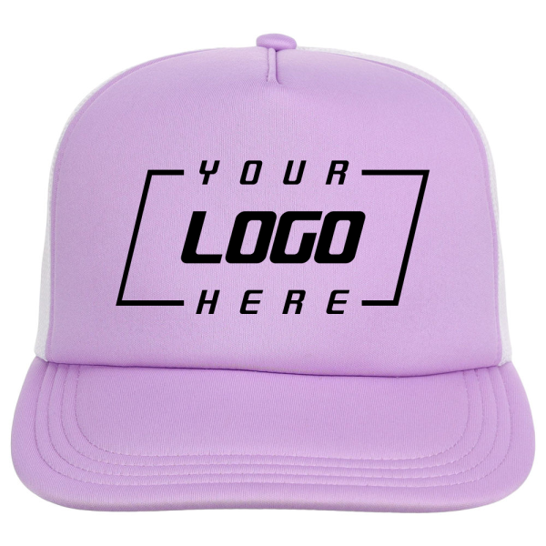 Crowns By Lids Screen Foam Trucker Cap - Purple White Supply - Image 2