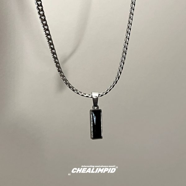 Gemstone Pendant Snake Chain Necklace For Sale - Image 5