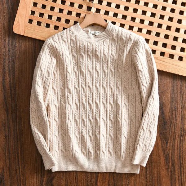 Cable Knit Round Neck Sweater Online Sale - Image 3