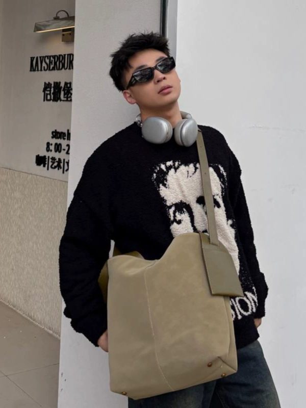 Suede Crossbody Bucket Bag For Cheap - Image 4