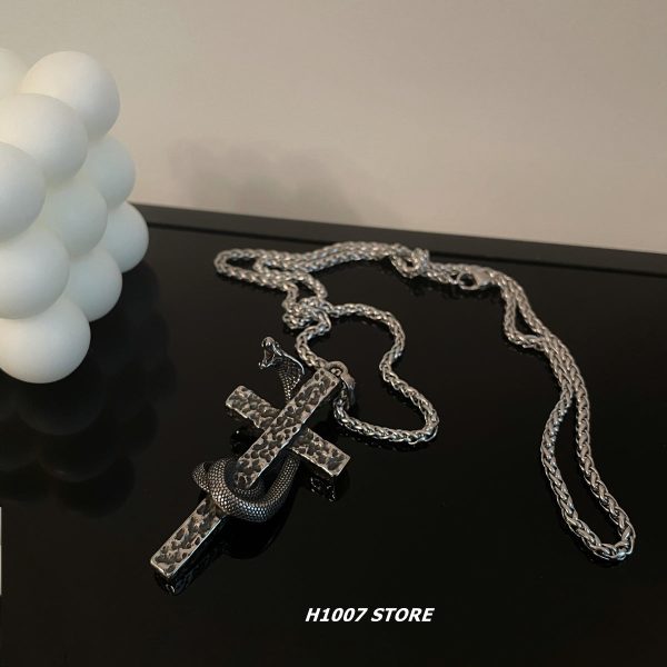 Titanium Steel Snake Cross Necklace Online - Image 5