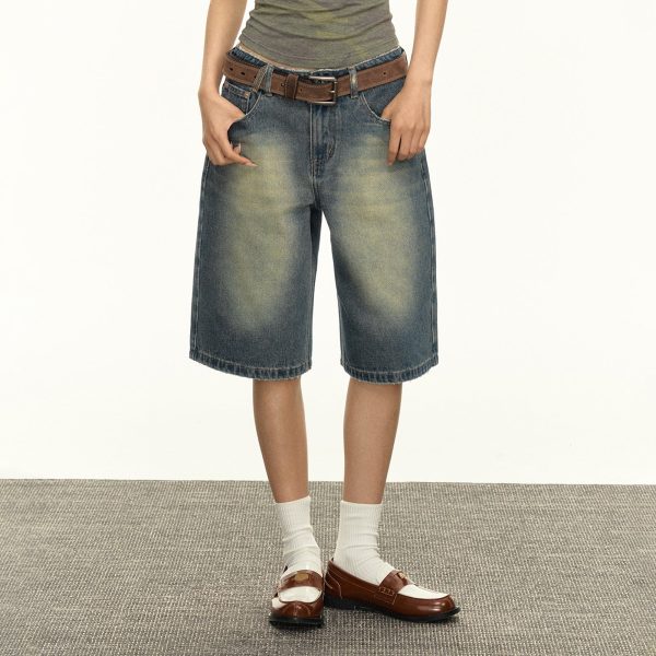 Retro Washed Loose Denim Shorts For Discount