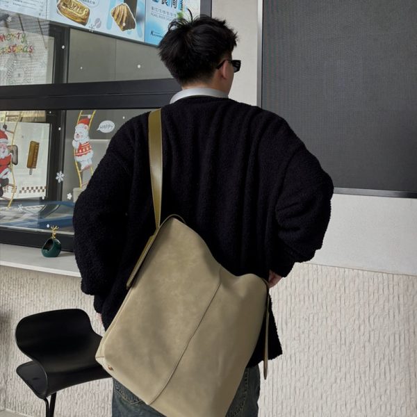 Suede Crossbody Bucket Bag For Cheap - Image 2