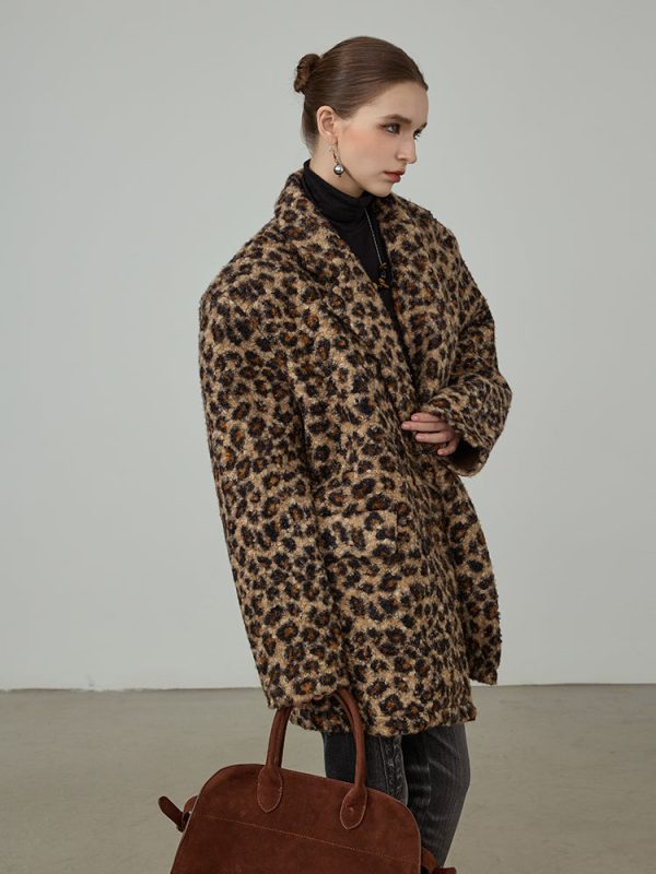 Leopard Print Medium-Length Fur Coat Supply - Image 4