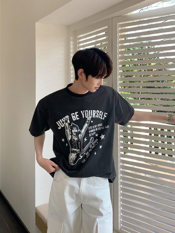 Distressed Graphic Short-sleeve T-shirt Online Hot Sale - Image 5