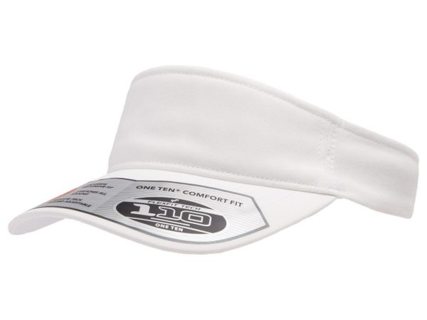 White Flexfit 8110 W R Poly Dobby Span Visor For Sale