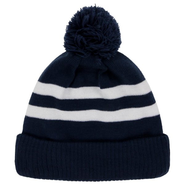 New Era Blank Pom Knit - Navy White Cheap
