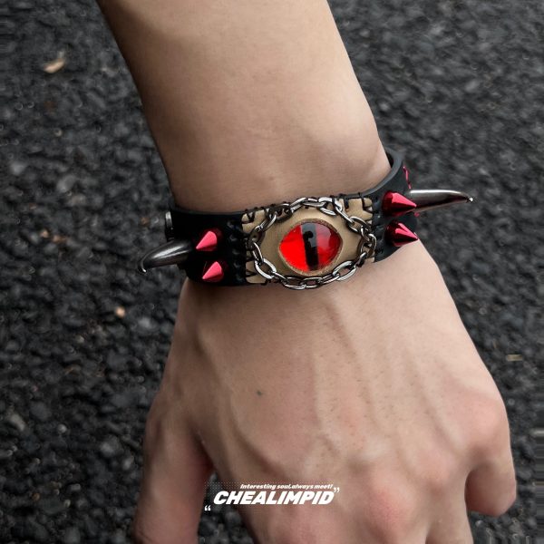 Spiked Devil Eye Rivet Bracelet Online Hot Sale - Image 2