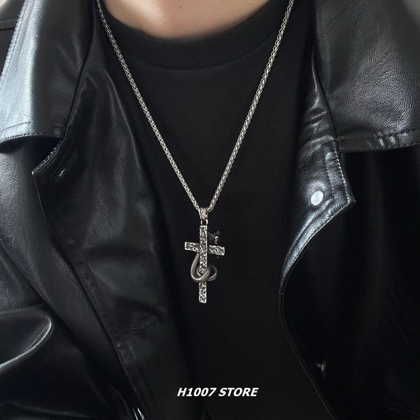 Titanium Steel Snake Cross Necklace Online - Image 2