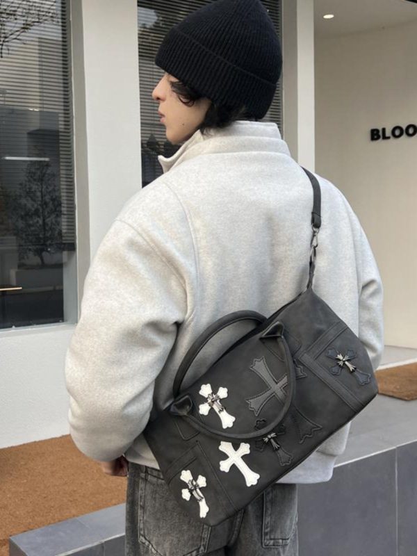 Top Handle Cross Print Crossbody Bag Online Sale