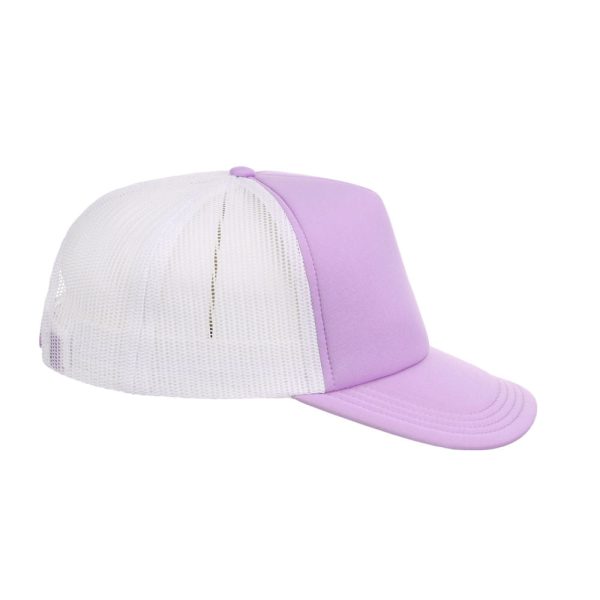 Crowns By Lids Screen Foam Trucker Cap - Purple White Supply - Image 5