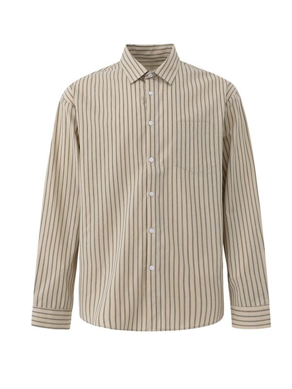 Striped Long-Sleeve Casual Shirt Sale - Image 5