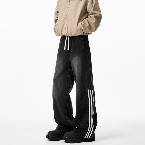 Side Stripe Wide-leg Jeans For Sale - Image 4