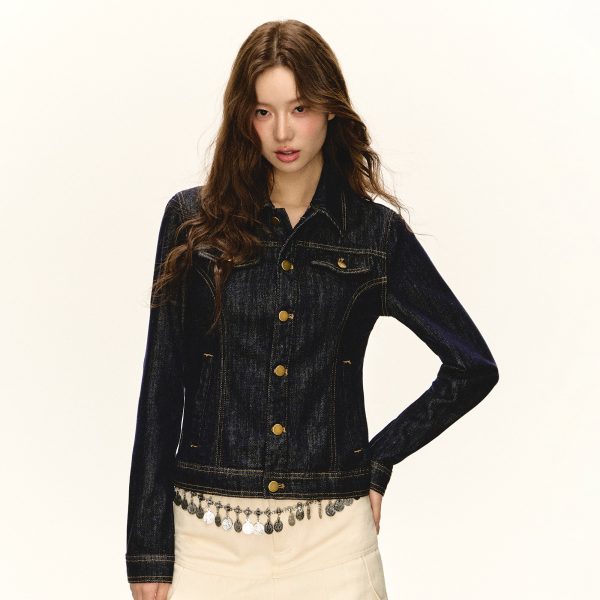 Retro Slim Denim Jacket Sale