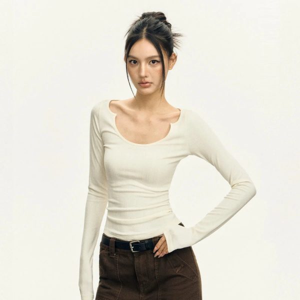 Slim Fit long Sleeve Bottoming Shirt Online Hot Sale - Image 3